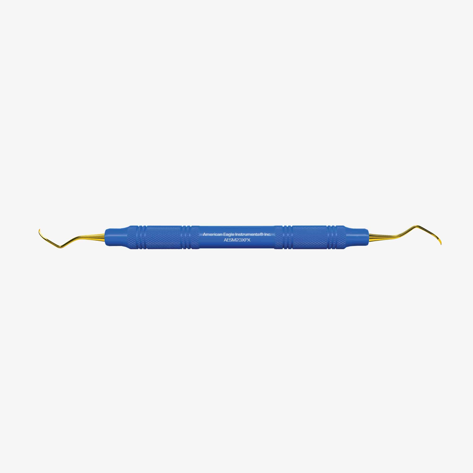 American Eagle Instrument AESM23XPX Double End #M23 Dental Scaler XP #3/8 Blue Resin Handle American Eagle Instrument AESM23XPX Double End #M23 Dental Scaler XP #3/8 Blue Resin Handle